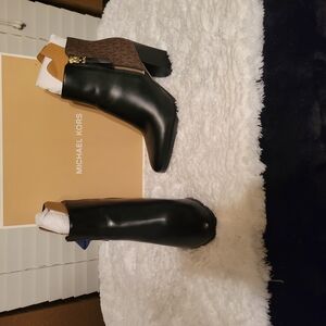 Michael Kors Black and Brown Ankle Booties